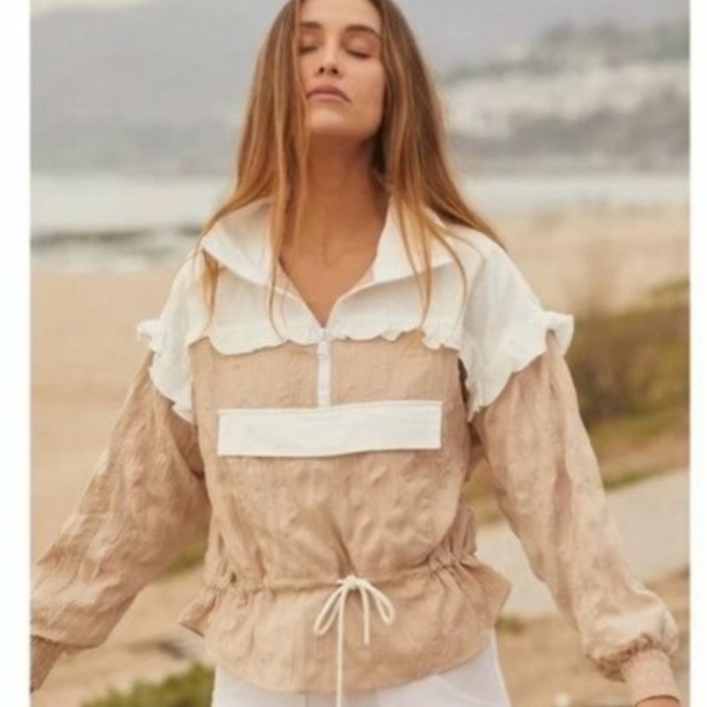 Fp Movement Let’s Go All Out Pullover Ruffle Half Zip - Sz XS - NWOT